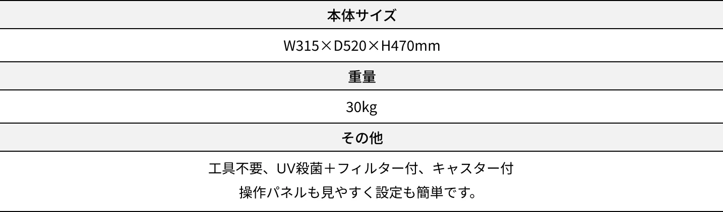 専用チラー機 仕様